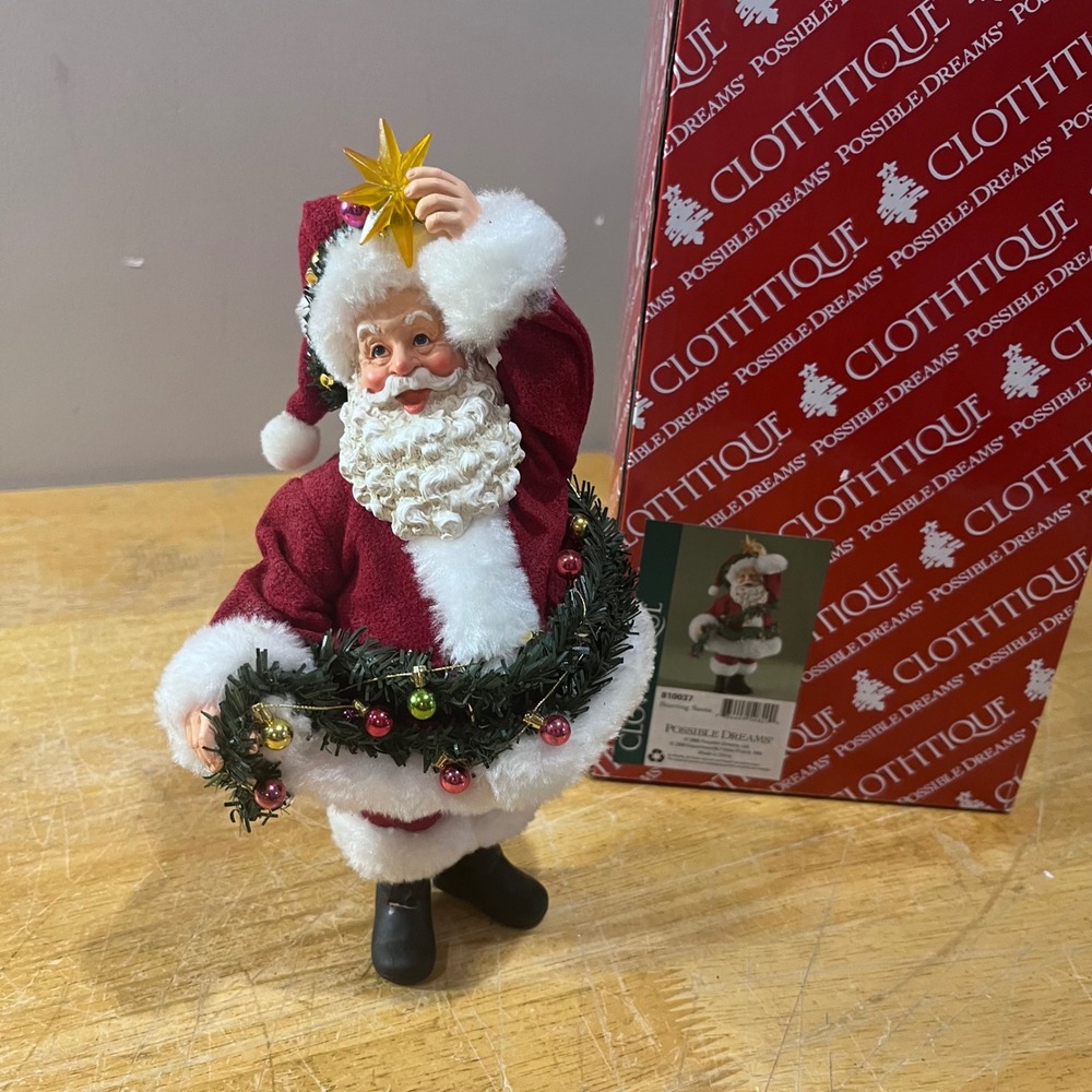 Vtg 2008 Possible Dreams Clothtique Starring Santa Figurine 810037 Dept 56 Box
